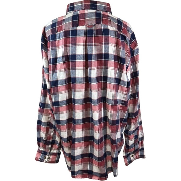 IZOD- Red/Blue Plaid Button Down Casual Shirt - Size XXL - Picture 4 of 7